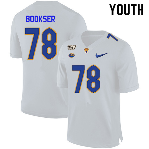 2019 Youth #78 Alex Bookser Pitt Panthers College Football Jerseys Sale-White